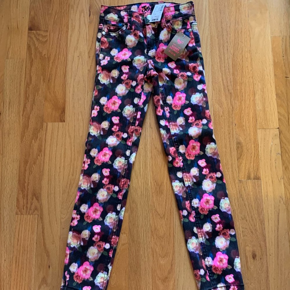 NEW WITH TAG Justice Girl's Watercolor Flower Jeans Size 8